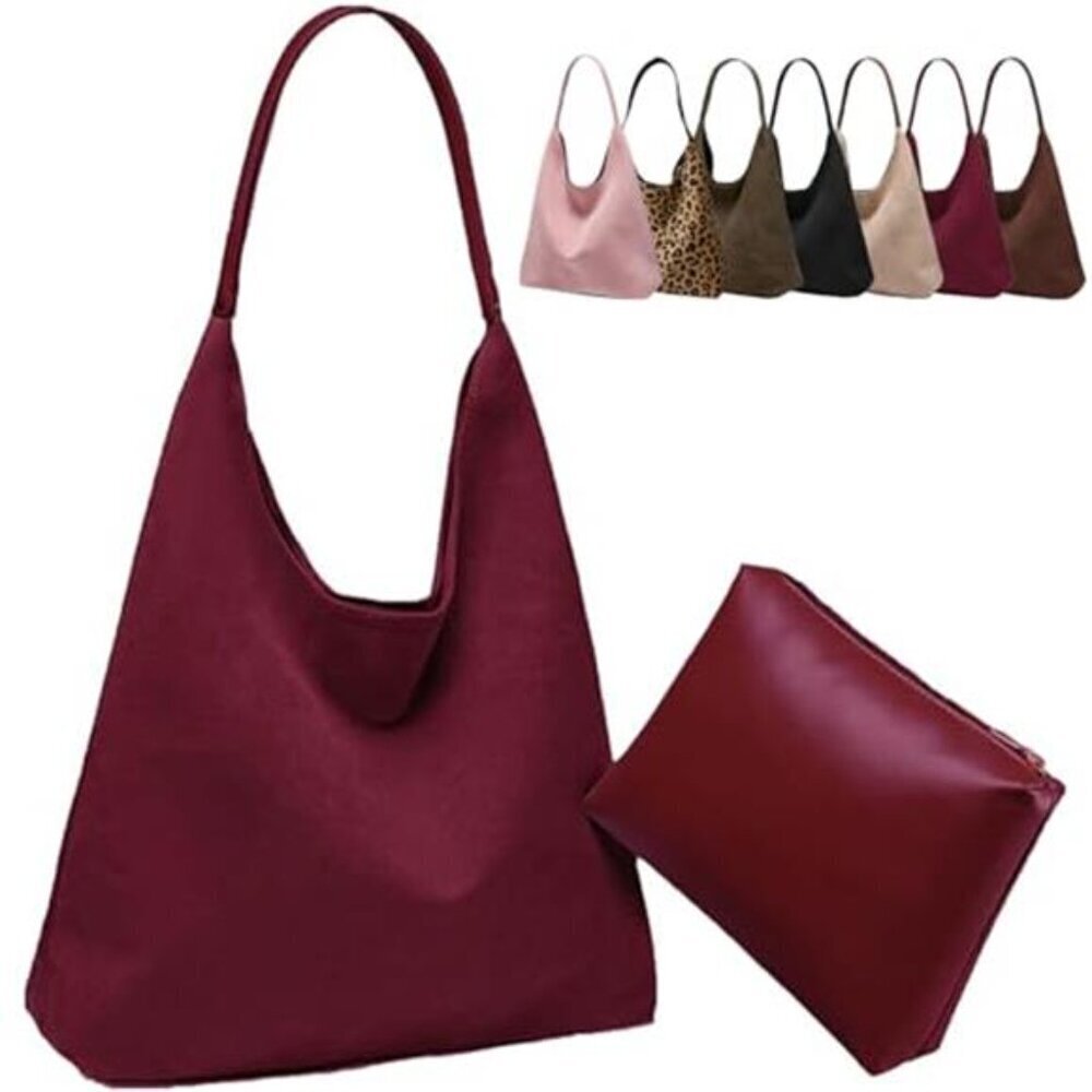 Large Tote Bag Women Suede Brown